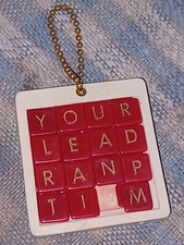 Vtg KEYCHAIN Number Slide Puzzle Brain Teaser IQ Game TWO SIDED WORDS/NUMBERS