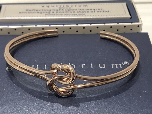Equilibrium Ladies Girls Rose Gold Plated Bangle Love Knot Bracelet Boxed Ebay