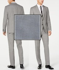 NWT HUGO Hugo Boss Slim Fit Textured Check Virgin Wool Business Suit