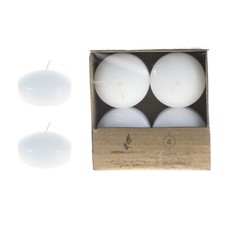 Mega Candles - Unscented 2" Floating Disc Candles - White, Set of 12