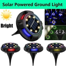 4Pack Led Multicolor Solar Deck Lights Outdoor Dock Driveway Lights for Sidewalk