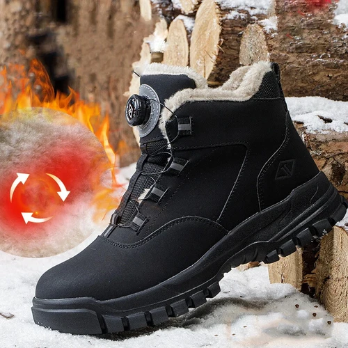 Work Safety Boots Steel Toe Shoes Men's Rotating Buttons Protective Shoes - Picture 12 of 29