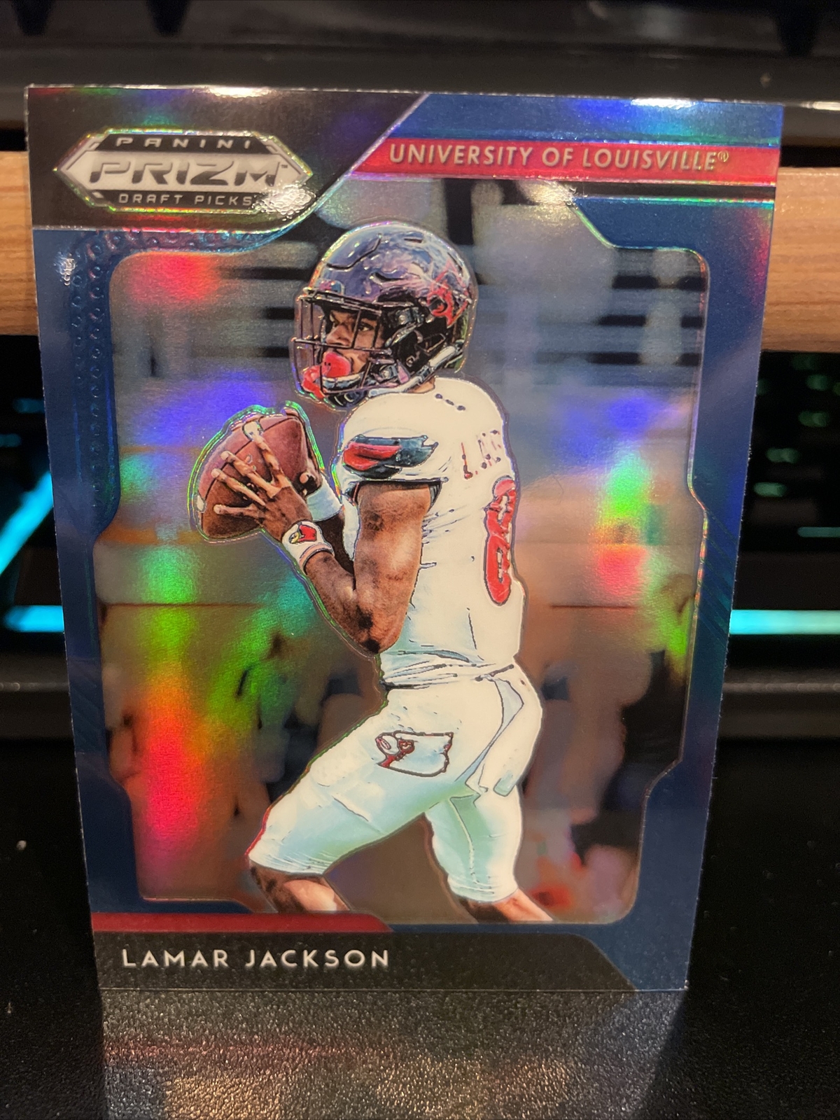 2019 Panini Prizm Draft Picks Prizms Blue #60 Lamar Jackson Baltimore Ravens 