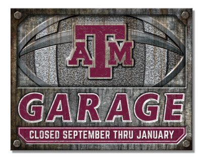NCAA Texas A & M Garage Closed Tin Metal Sign Man Cave Garage Bar Decor 12.5X16