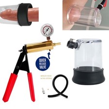 2.5"x3.5" Acrylic Cylinder for Penis Head Pump with Silicone Sleeve Female Valve