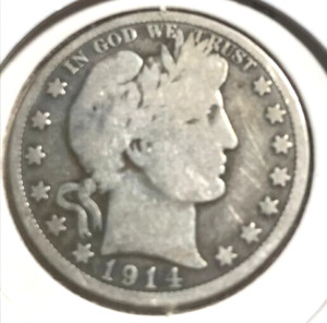 elf Barber Half Dollar 1914  Key Date   World War I