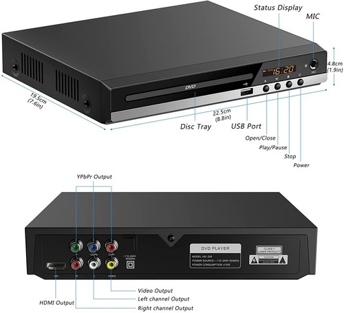 DVD Player, HD AV Output, All Region Free CD DVD Players for TV, DVD Player Z8V1 - Picture 11 of 12