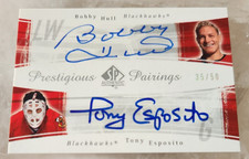 2005-06 UD SP Authentic Bobby Hull Tony Esposito Prestigious Pairings Auto /50 ^