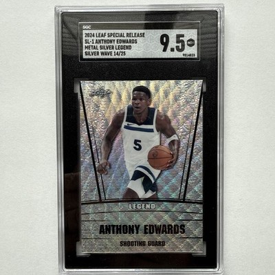 Slab SGC 9.5 Leaf 2024 Special Release Anthony Edwards Legend Silver Wave 14 /25