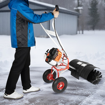 #ad 52cc Gas Walk Behind Power Broom for Snow amp; Driveway Cleaning $376.78