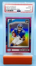 2024 Donruss Malik Nabers Optic Preview-Pink #383 PSA 10 RC RR