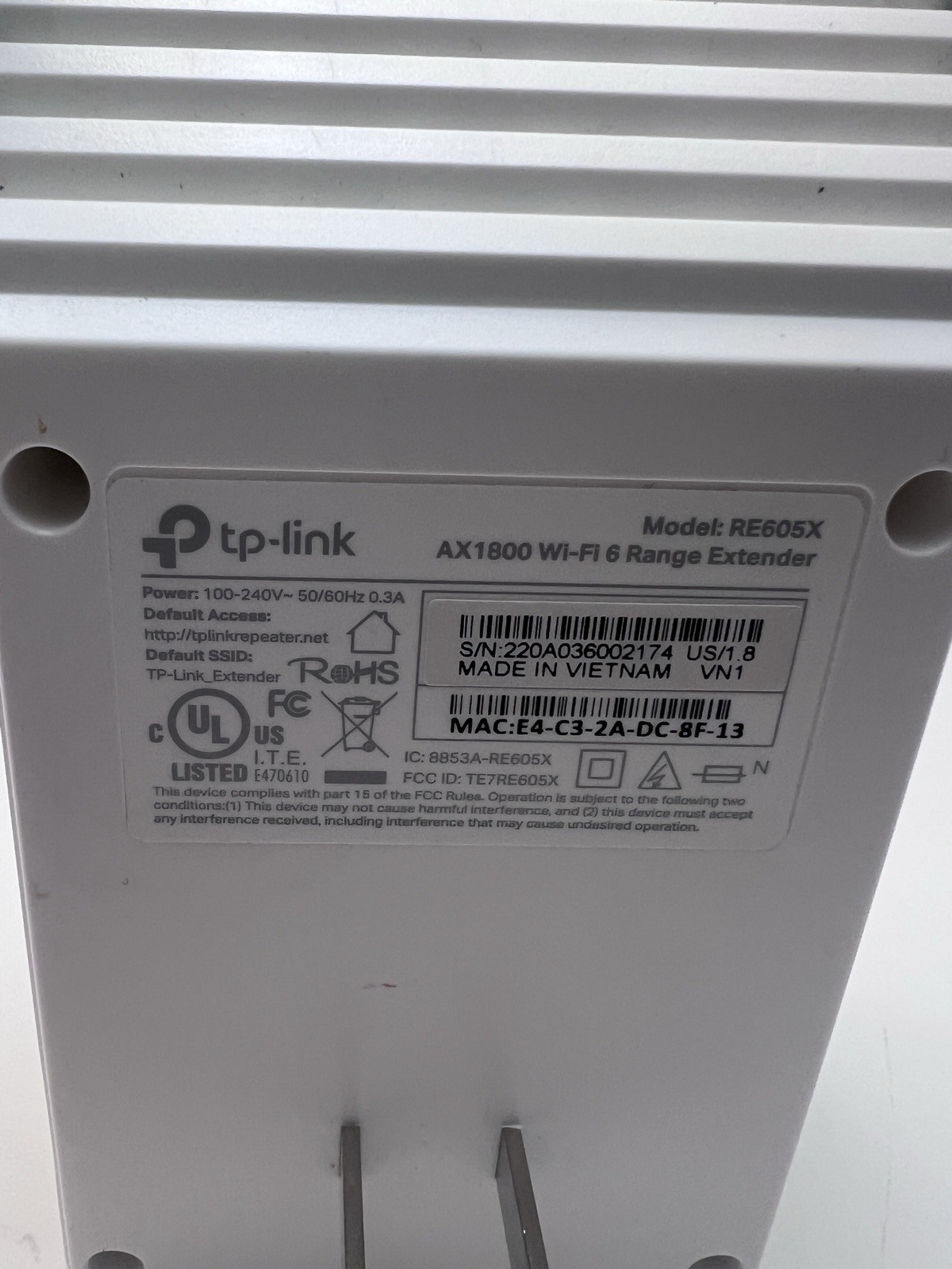 TP-Link AX1800 WiFi 6 Router Range Extender RE605X