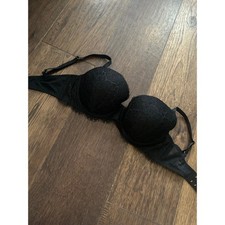 Victoria's Secret Dream Angels Lined Demi Black Lace Bra 32DD