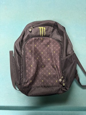 Monster Energy Black/Green Logo Polyester Backpack Zip, Padded Mesh Back