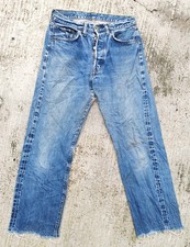 vintage levis big E 501 60s selvedge distressed manual sz 28 x 36