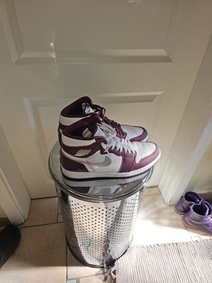 Air Jordan 1 Retro High OG Bordeaux Metallic Silver-White US14 EU48.5