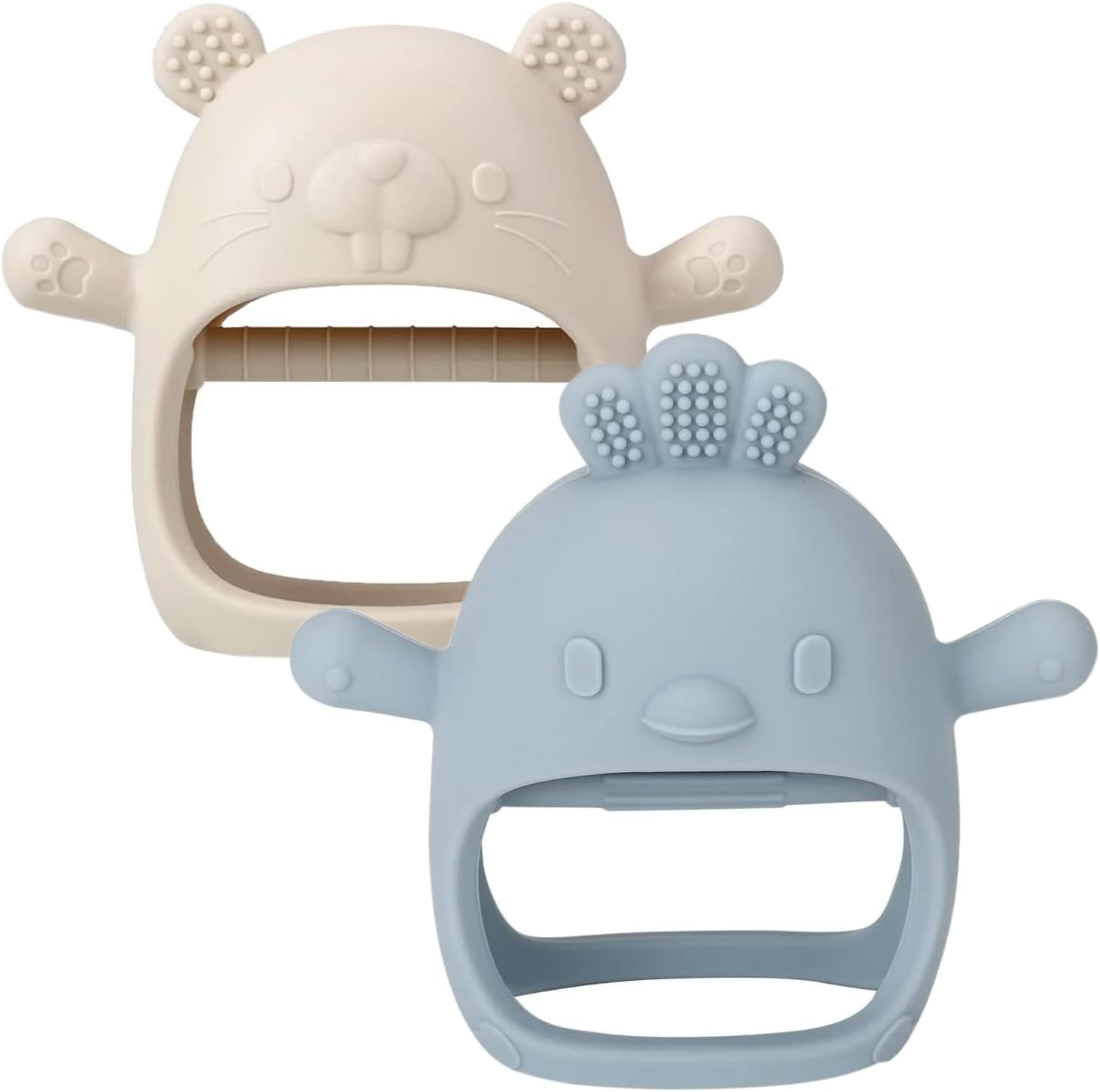 2 Pack Baby Teething Toys, Teether for Baby, Silicone Mitten Teething Toys for B