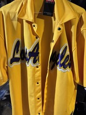 Vintage Los Angeles Lakers Embroidered Warm Up Jersey Mens XL Stain