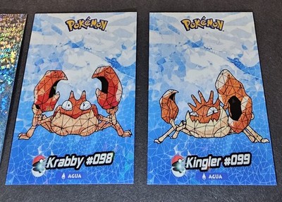 KRABBY X KINGLER - POKEMON CRYSTAL CARD COLLECTION CRACKED ICE HOLO
