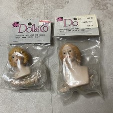 2 NOS 1993 Mangelsen's Porcelain Lady Head Hands 161-23 1.75 161-22 2.5 Vtg
