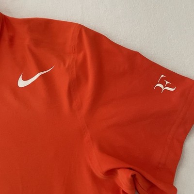 Nike RF Roger Federer Polo Shirt Tennis Men M Orange Australian
