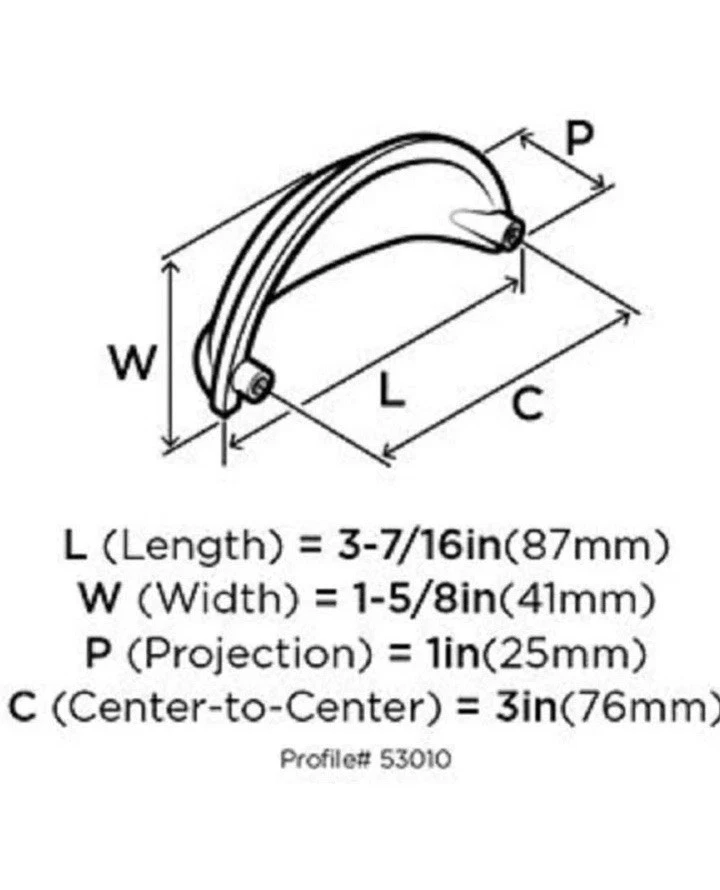 NUEVO-Amerock Cup Pulls - Centro 3" BP22094ORB - Paquete de 10 Ravino Foto 2 de 3