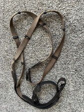 Vintage 1" Wide Men  s English Cotton Web Reins Brown Fair Condition England