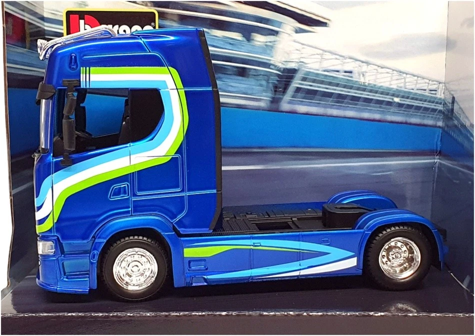 Burago 1/43 Scale Haulers Custom Cabs 18-32206 - Scania Truck - Blue - Image 3 of 4