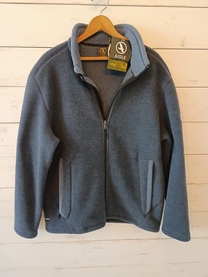New Men Luxury AIGLE Polartec Fleece Zip Jacket Blue Canada FRENCH BRAND XL $135