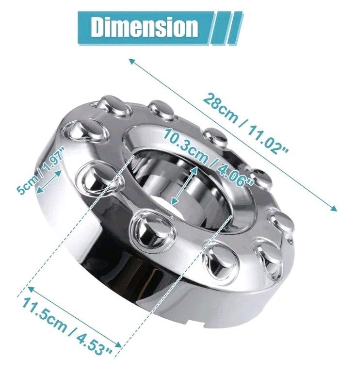X AUTOHAUX Front 10 Lug Chrome Wheel Center Hub Cap Cover for Ford F450 F350...