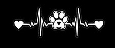 MAKTEM Paw Print Heartbeat Vinyl Car Decal, Heartbeat Pulse Sticker for Pet L...
