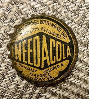 Vintage UNEEDACOLA Cork Soda Bottle Cap Luray Va.