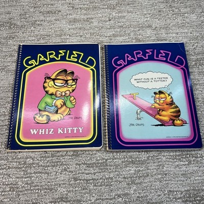 2 Unused Vintage 1978 Mead Garfield Spiral Notebook Whiz Kitty - Teeter Totter
