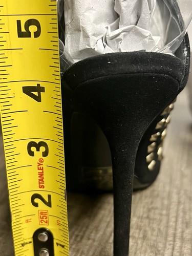 Aldo Yadori Studded Heels Size 7 Black Ankle Strap Stiletto 4” - Picture 15 of 15