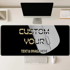 15.7x35.4 inch XXLXL Large Extended Gaming Mouse Pad & Desk Mat-Custom PhotoText