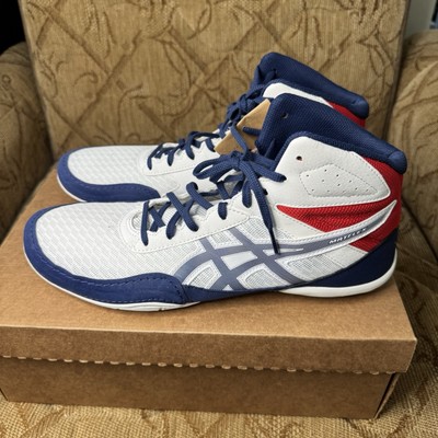 Asics Matflex 6 Wrestling Shoe Men Size 12 1081A021 White/Deep Ocean NWT!