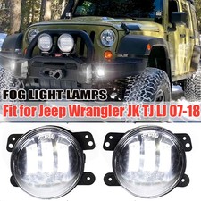For Jeep Wrangler Jk Ljjl New 4 Led Fog Lights Front Bumper Driving Round Lamp