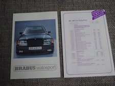 Brabus Mercedes W124 Prospekt + Preise Brochure 1985 Deutsch selten