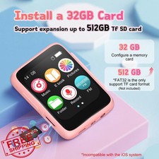 Kids MP3 Player Speaker, 32GB Portable Music Player Pink for Girls Boys