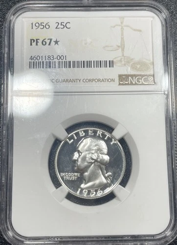1956 Silver Proof Washington Quarter NGC Graded PF67* Star