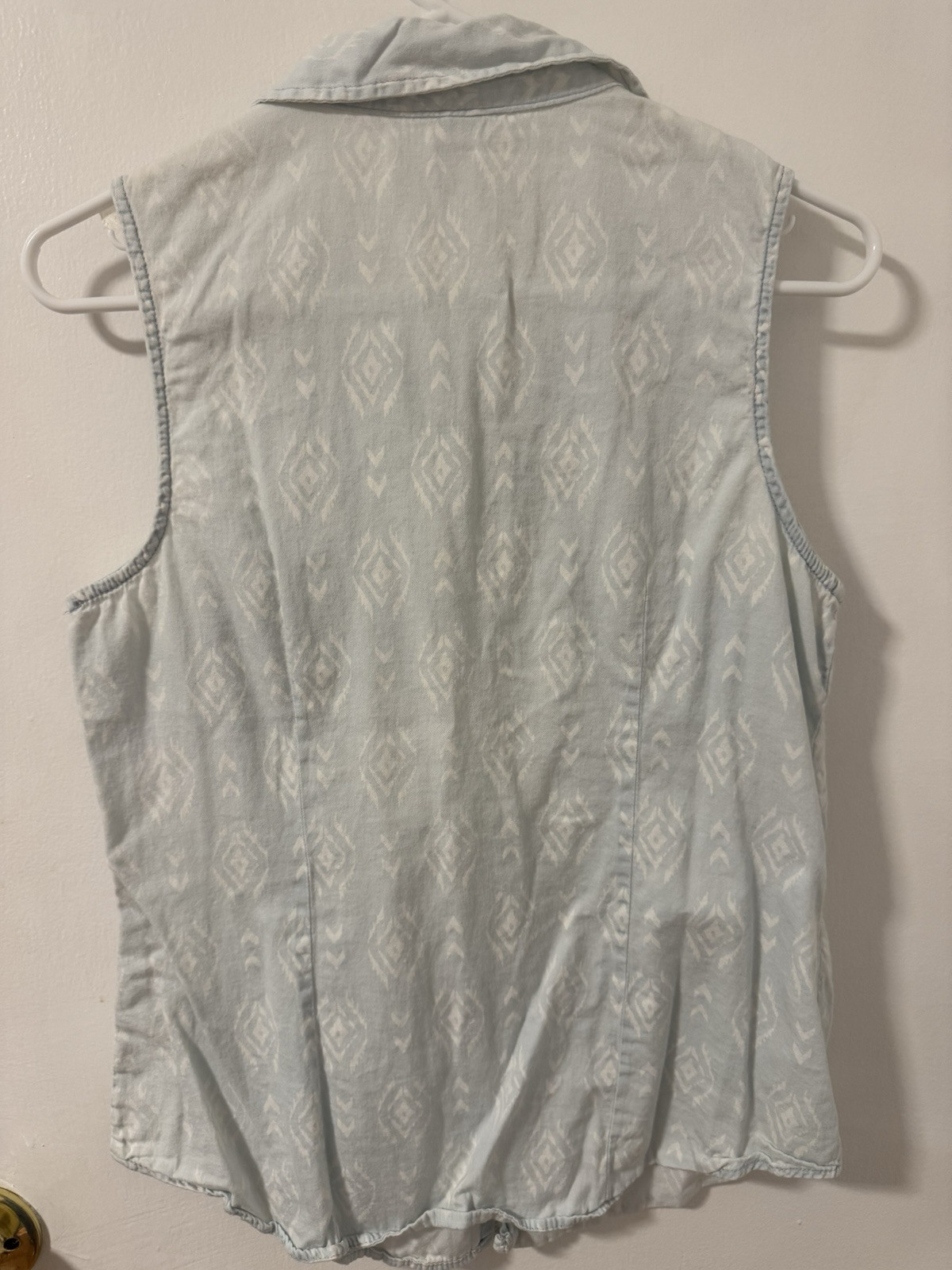 Prototype Sleeveless Chambray Button Up Double Po… - image 2