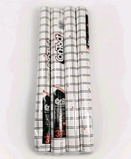 Rubbermaid Vintage Contact Paper Black White Plaid Striped Red 4 Rolls Transit 