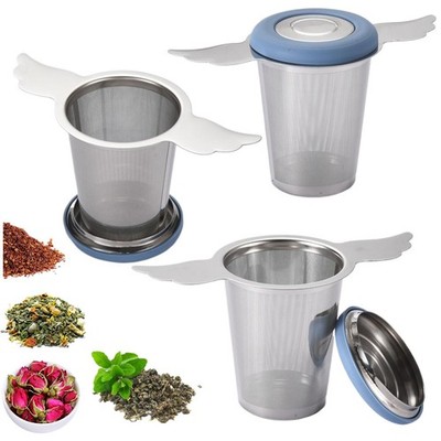 3 PCS Extra Fine Mesh Tea Infuser Steeper Basket with Lid for Loose Leaf Tea