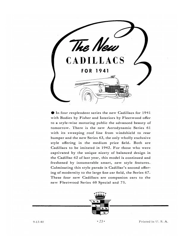 Cadillac Salesman 1941 libro de datos distribuidor reimpresión álbum Foto 4 de 4