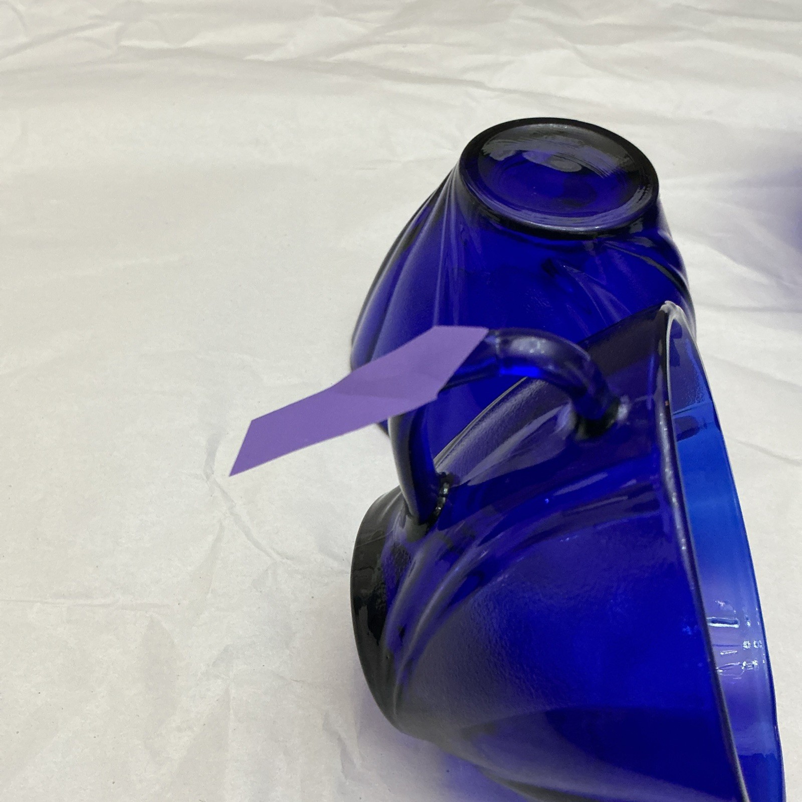 Four Pieces Of Cobalt Blue France Produced Serve Ware. 2 Berry Bowls And 2 Cups