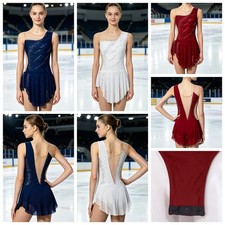 Women Leotard Lyrical Dancewear Party Dress Rave Buttoned Crotch Samba Dance