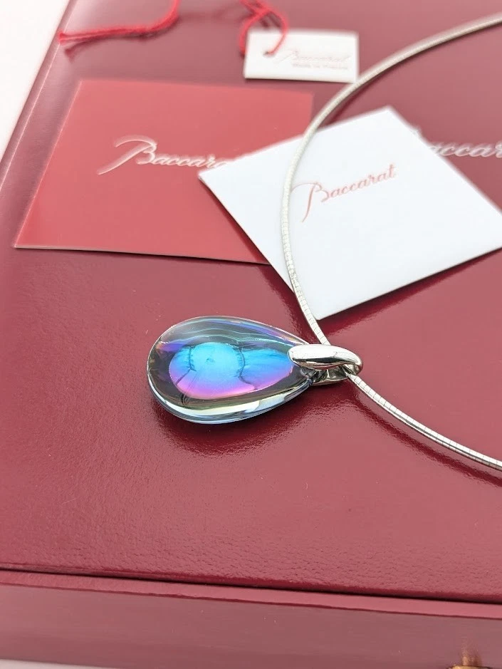 Баккара Psydelic Omega цепочка ожерелье скарабей синий с коробкой Франция SV 925 - Изображение 3 из 4