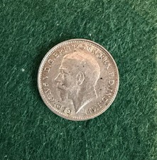 1916 King George V Sterling Silver Threepence Three Pence 3p 3d  UNC? 