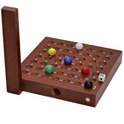 WE Games Cat & Mouse Wooden Travel Game with Marbles - 5 inches