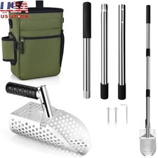 Durable Stainless Steel Sand Scoop Shovel Detachable Pole Beach Treasure Hunting